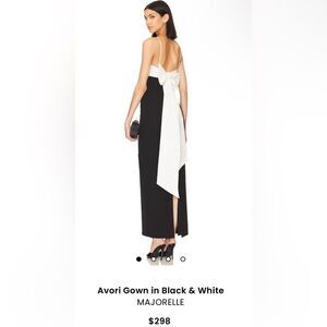 MAJORELLE Black and White Backless Dress